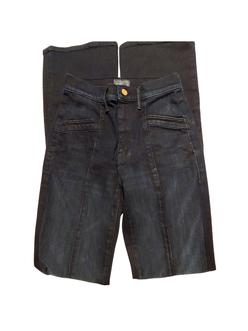 MOTHER The Slant Drama High Rise Seamed Flare Jeans After Party Denim 25